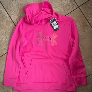 Under Armour Hot Pink Hoodie with Iridescent Logo